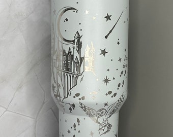 Harry Potter Stanley Tumbler Hp Witch Wizard Muggles Hogwarts Magic Wands  Owls Patterns Stainless Steel 40Oz Travel Cups With Handle 40 Oz - Laughinks