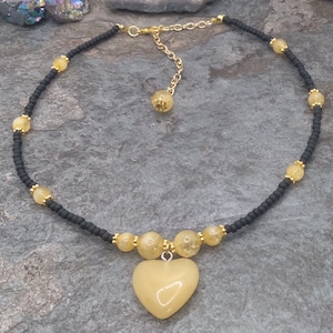 Collier coeur citrine