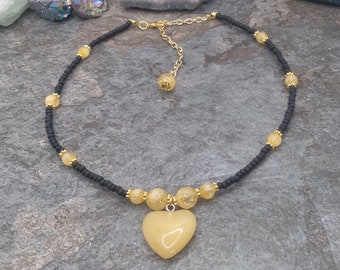 Citrine  heart necklace