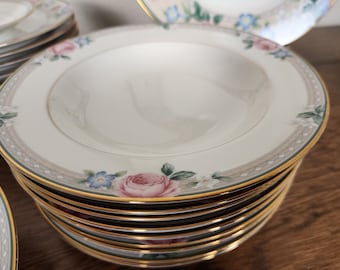 Vintage Mikasa Regency Rose Fine China, Gold Trimmed Dinnerware, Made in Japan, Each Sold Separately