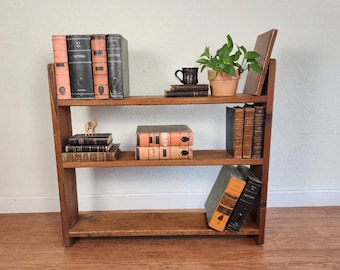 Vintage 1950s Library Bookcase, Floor Standing Book Shelf