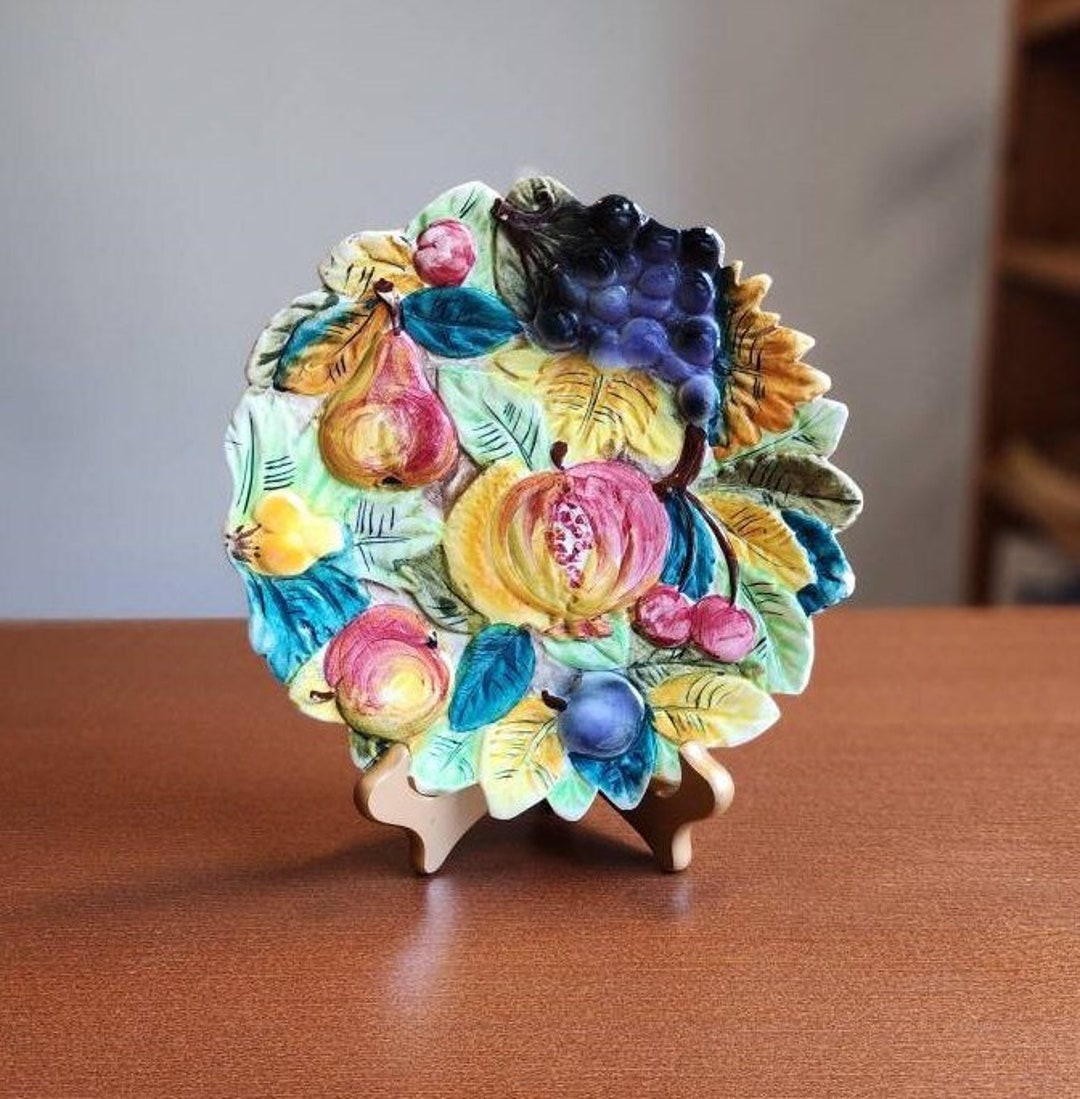 Vintage Hand Painted Fruit Plate Decorative Plate. Display Etsy