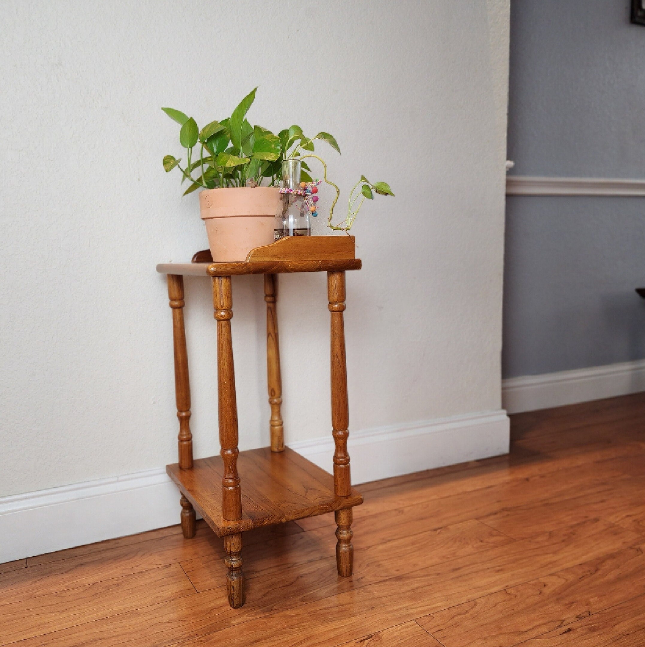 Vintage Telephone Stand Table Tall End Table Plant Stand Etsy Australia