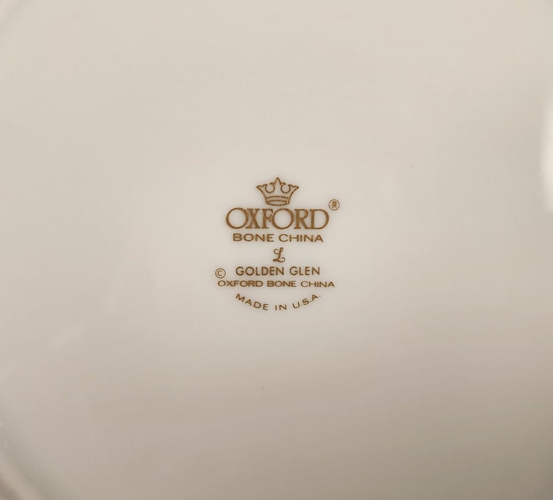 Oxford China Golden Glen Dishes and Teacups, Gold Trim Bread & Butter