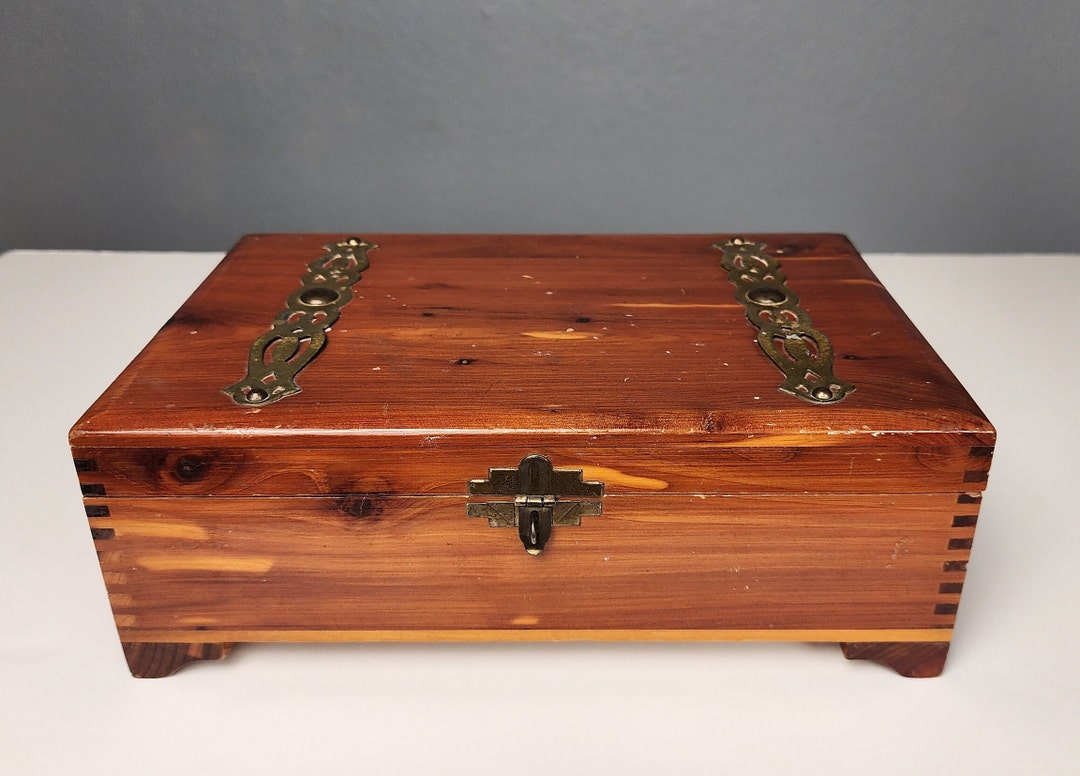 Vintage Wooden Jewelry Keepsake Box - Etsy
