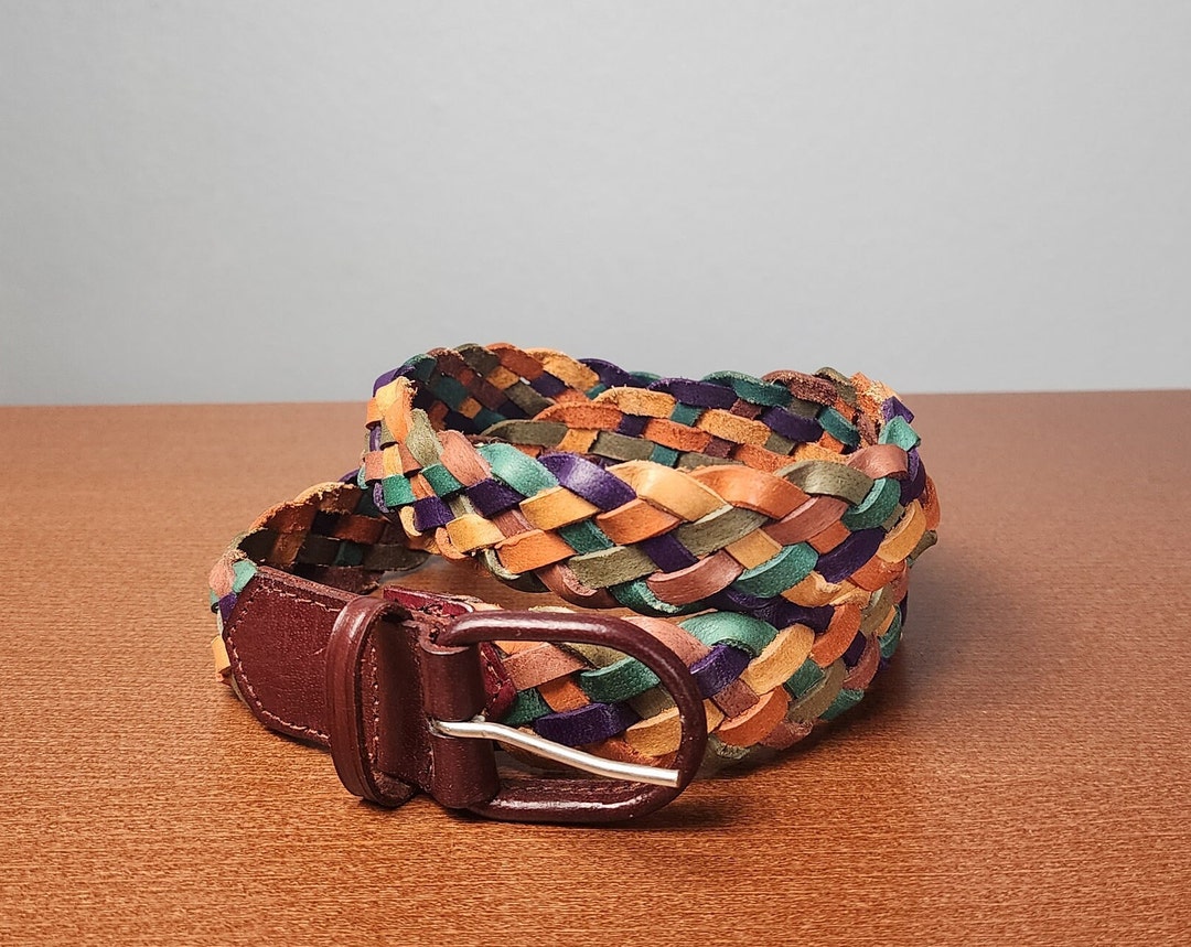 Vintage Brown Woven Leather Belt
