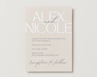 Beige Wedding Invitation