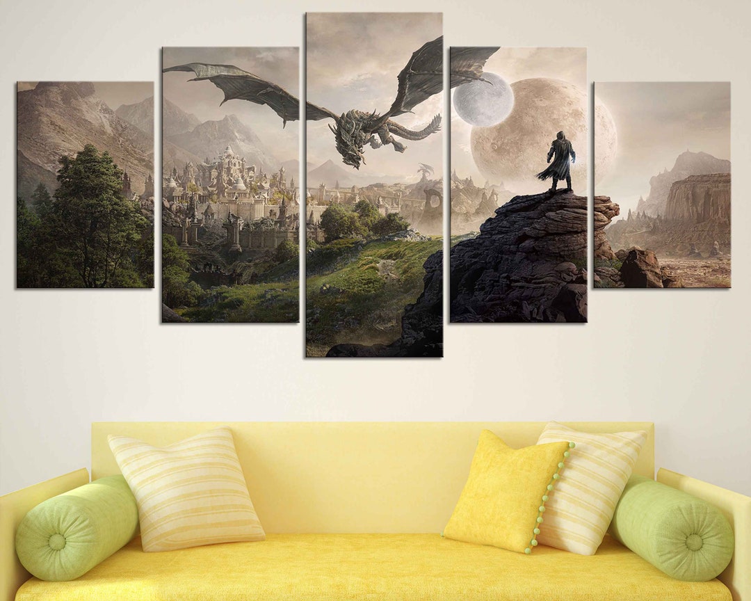 5piece Game Canvas Wall Art Set With Frame or Only Canvas Etsy