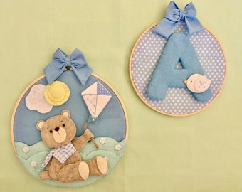 Personalized Baby Boy Room Decor, Teddy Bear Nursery Decor, Nursery Name Sign, Baby Wall Decor, Baby Gift, Baby Shower Gift