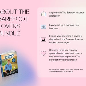 Barefoot Beginners: Ultimate Bundle Bucket Budget Simple Personal Finance Google Spreadsheet Cheat Sheet Barefoot Investor Inspired image 2