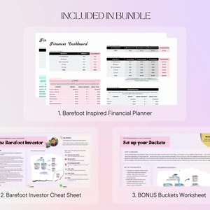 Barefoot Beginners: Ultimate Bundle Bucket Budget Simple Personal Finance Google Spreadsheet Cheat Sheet Barefoot Investor Inspired image 3