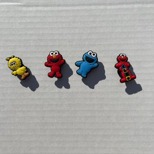 Sesame street Croc Charms, Bundle, Plastic shoe charms, children’s characters, Croc Accessories, Fast next day shipping, kids, blue monster