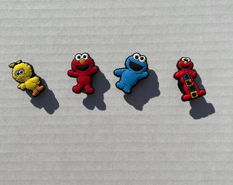 Sesame street Croc Charms, Bundle, Plastic shoe charms, children’s characters, Croc Accessories, Fast next day shipping, kids, blue monster