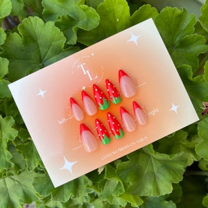 Strawberry Press-On Nails