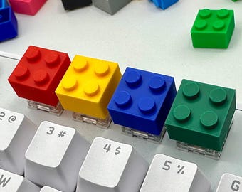 Blockeys - Copritasti in stile mattoncino per tastiere meccaniche / Personalizzabili e personalizzabili / Colori multipli / Compatibili con Cherry MX