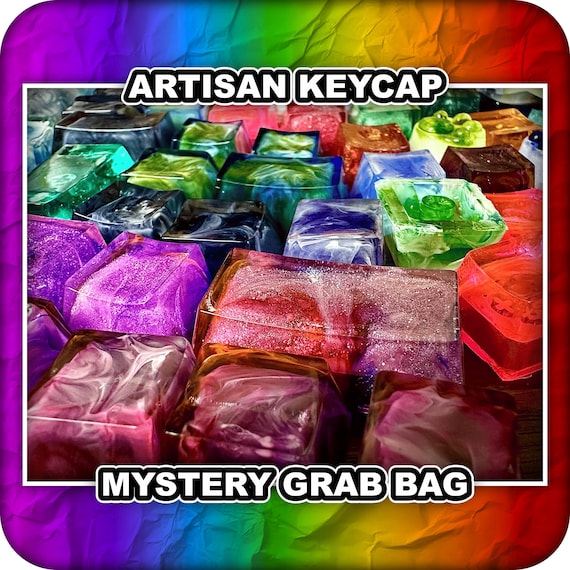 Artisan Keycap Mystery Grab Bag – Random Resin & 3D Printed Keys | Bulk Deal | OEM Profile, Cherry MX Compatible | Handmade for Keyboards