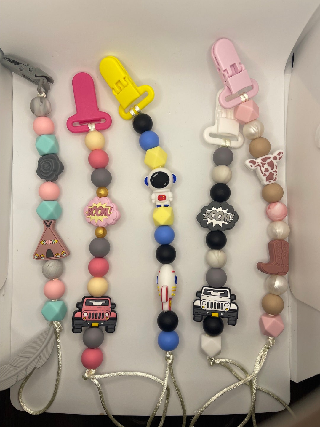 Silicone Bead Pacifier Clip Etsy