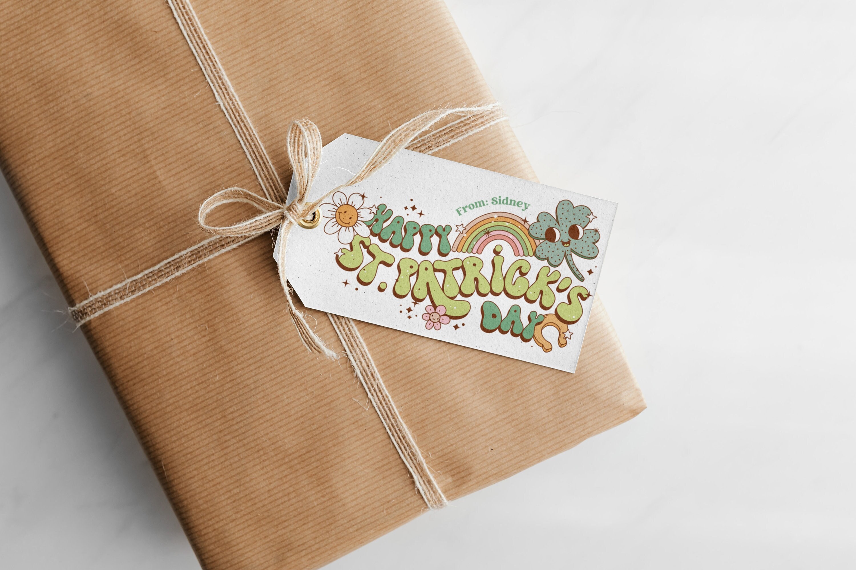 Editable St. Patrick's Day Gift Tag, Happy St. Patrick's Day Groovy ...