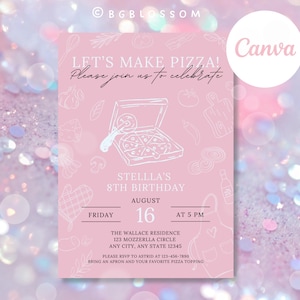 Editable Let’s Make a Pizza Invitation Template, Pizza Making Birthday Party Invite (Digital Download)