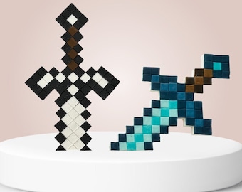 Gaming/Movie Fondant Cake Topper | Custom For Your Gamer's Cake | Made-to-order | Pixelated Sword | Pickaxe | Diamond, Iron, etc.
