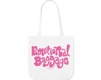 Emotional Baggage Tote - Pink & White