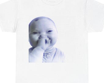 Viral AI Baby Laughing Meme Shirt – Tuff “Holding Back a Laugh” Tee, Funny Trend Y2K Streetwear Niche Baby Graphic T-Shirt