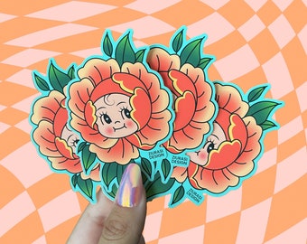 Kewpie Peony Sticker