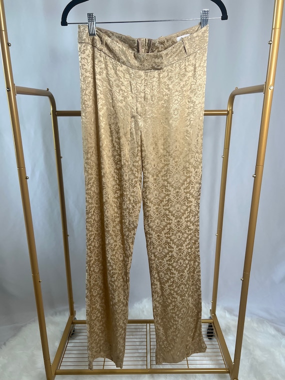 Vintage gold patterned pants from France // size 4