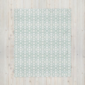Loop De Menthe Pattern Fleece Throw Blanket - Original Artwork on a cozy throw