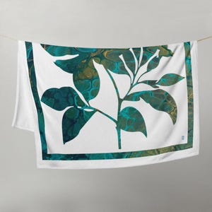 Pour Peony Fleece Throw Blanket - Original Artwork on a Super Soft Throw, Hypoallergenic, Family Friendly