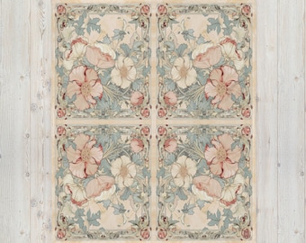 Art Nouveau Floral Fleece Throw Blanket: Hypoallergenic Soft Blanket