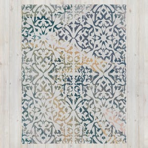 Intricate Tile Pattern Pour, Boho Chic - Original Artwork on a Washable, Hypoallergenic Throw Blanket. Perfect gift