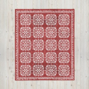 Red Folk Art Fleece Throw Blanket: Hypoallergenic Winter Blanket