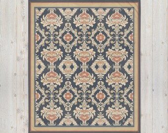 Blommig damastfilt i fleece: Konst i vintagestil