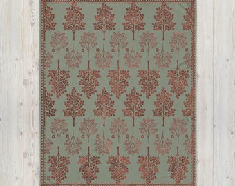 Red and Green Winter Forest Fleece Throw Blanket: Hypoallergenic Art Blanket