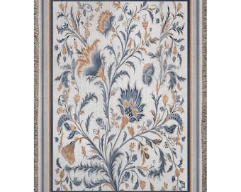 Floral türkische Fliesen gewebte Baumwolle Decke