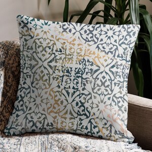 Intricate Tile Pattern Pour, Boho Chic - Original Artwork on a Washable, Hypoallergenic Throw Pillow Cover. Perfect gift