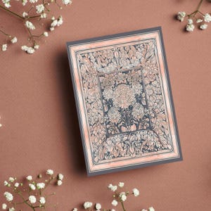 Art Deco / Jugendstil Blumen Briefpapier. Original Kunstwerk, Chrysantheme Design gefaltete leere Grußkarten, XL Grußkarten, Vintage Stil!