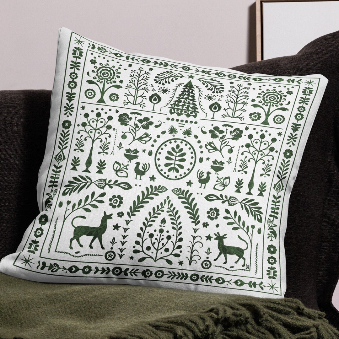 Green Pine Tree Tapestry Pillow Cover: Winter Holiday Throw Pillow - Etsy