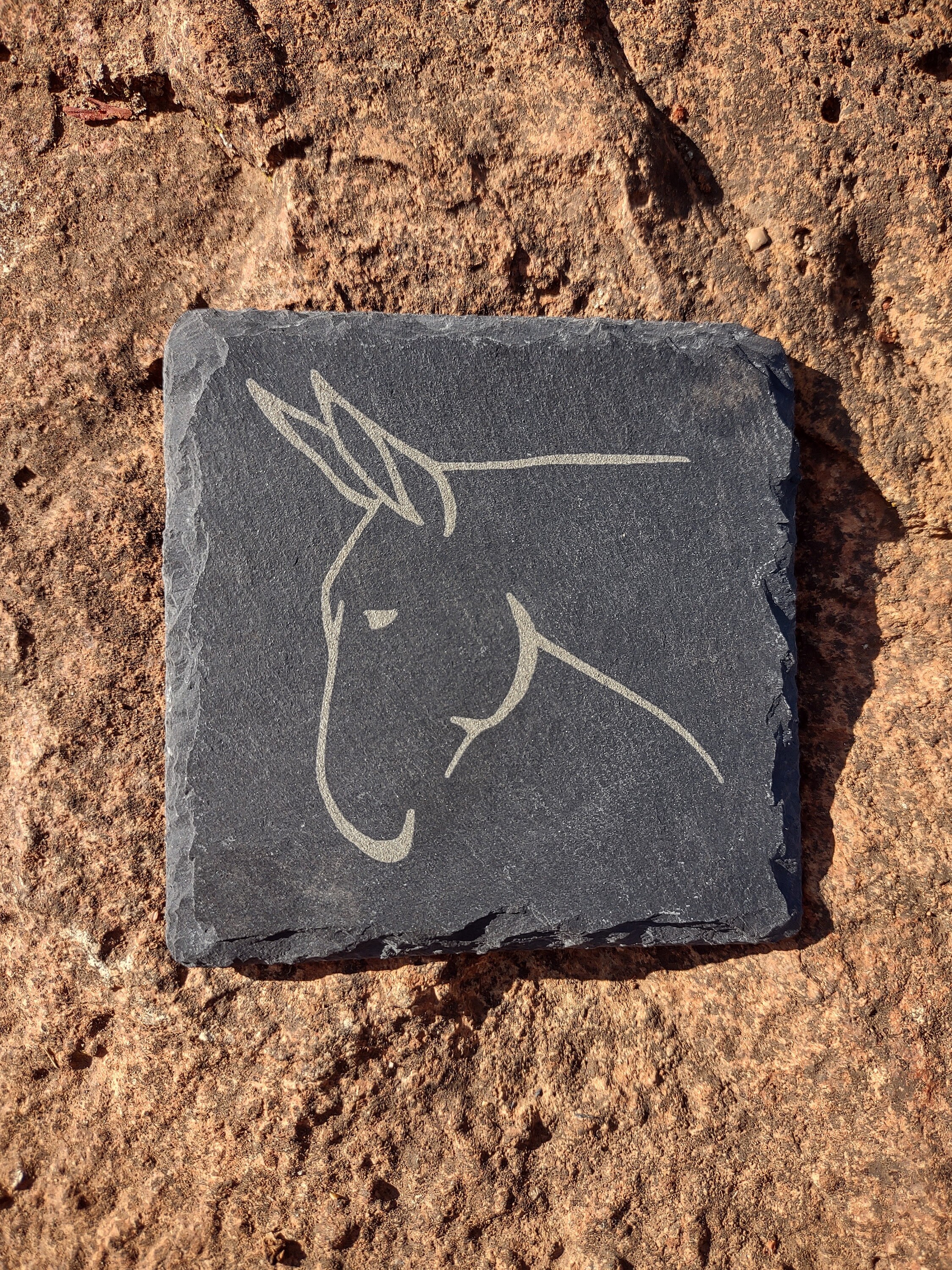 Slate Mule Outline Mule Set | Laser Engraved Slate Coasters | Mule & Equestrian ...