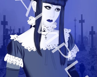 Malice Mizer Moi Dix Mois Mana Sama Originele handgetekende digitale kunstportret: digitaal downloadbestand
