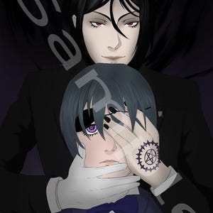 Black Butler Original Digital Hand Drawn Artwork Anime Manga Sebastian Michaelis & Ciel Phantomhive : Digital Download