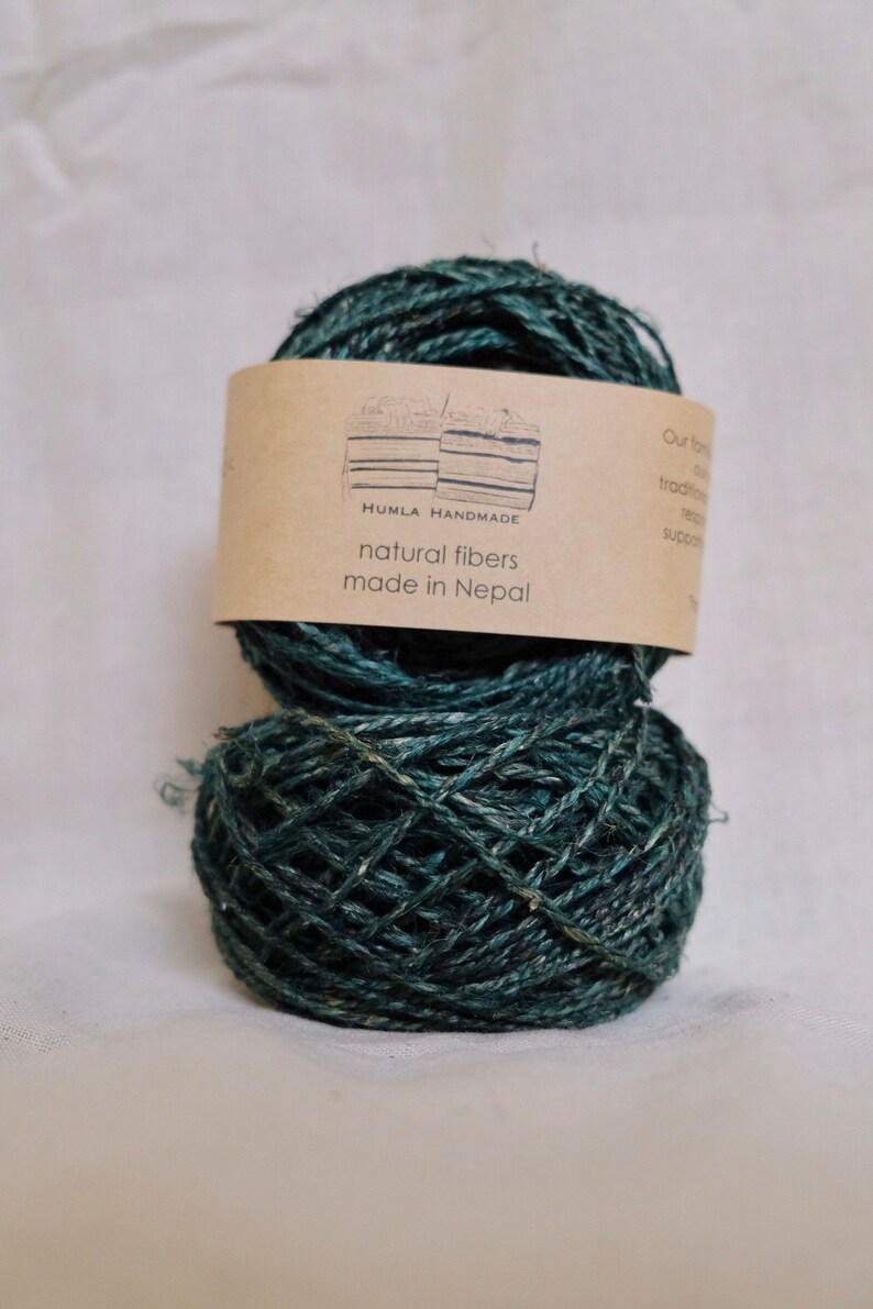 Natural Plant Dyed Hand-spun Hemp Thread Yarns for Crochet Knitting image 7