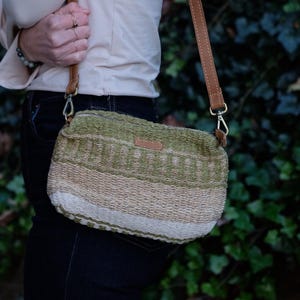 Handwoven Hemp/Cotton Purse with Leather Strap