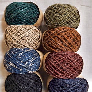 Natural Plant Dyed Hand-spun Hemp Thread Yarns for Crochet Knitting image 1