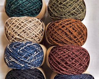 Natural Plant Dyed Hand-spun Hemp Thread Yarns for Crochet Knitting