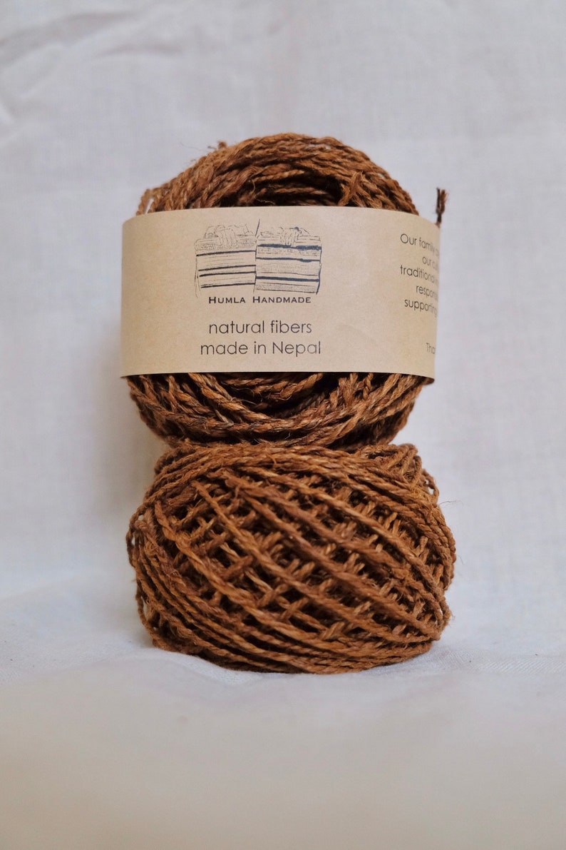 Natural Plant Dyed Hand-spun Hemp Thread Yarns for Crochet Knitting image 5