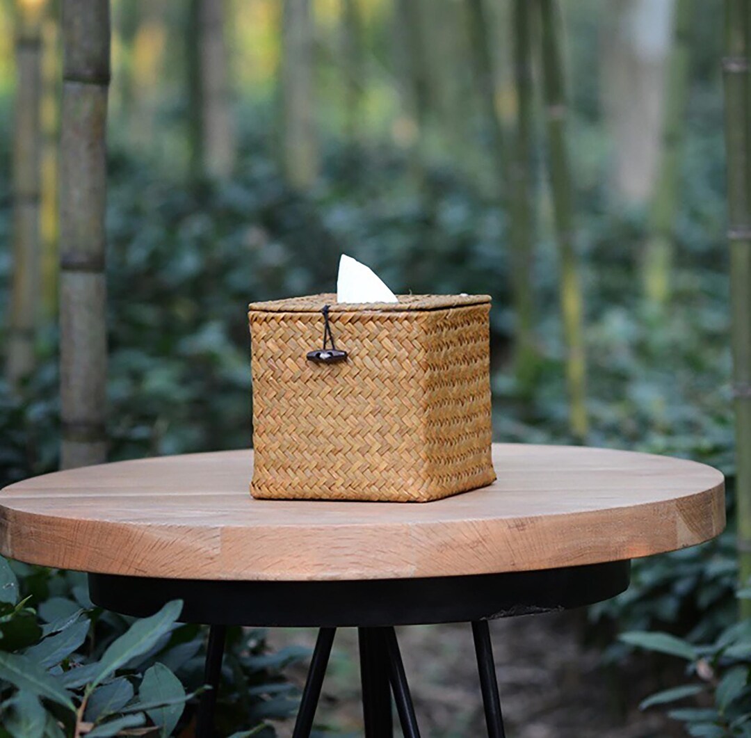 Handcraft Rattan Tissue Box Seagrass Napkin Holder Tissue Holder Roll ...