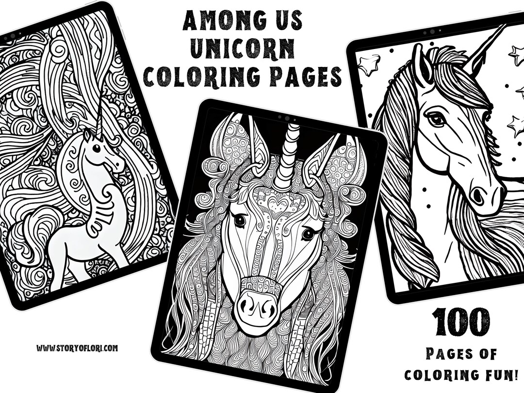 Printable Among Us Unicorn Coloring Pages Cute Unicorn - Etsy