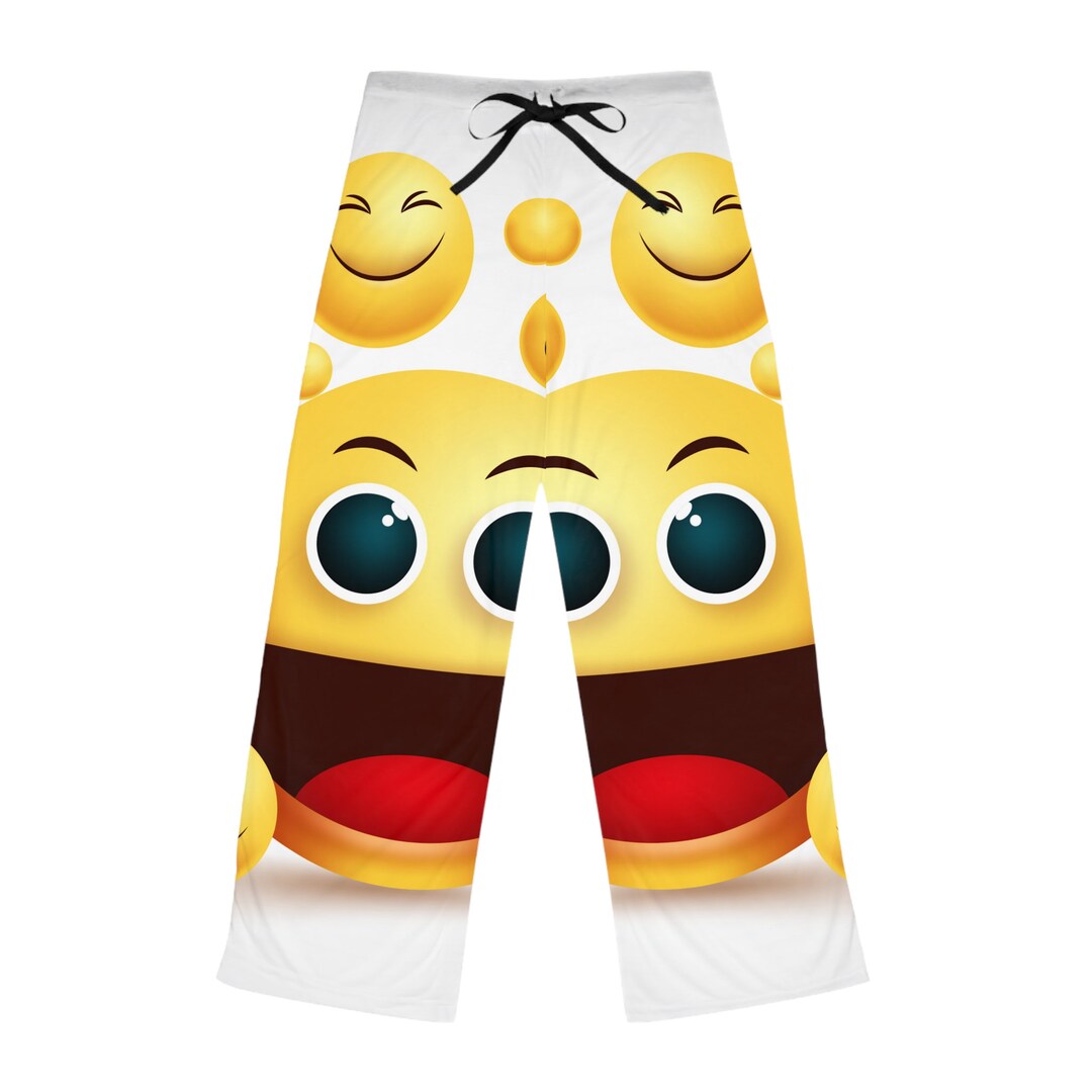 Smiley Face Women's Pajama Pants AOP for Emoji Lovers Etsy